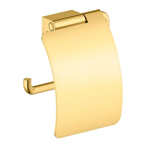 Damixa Zen toiletrulleholder m/l&aring;g - B&oslash;rstet messing