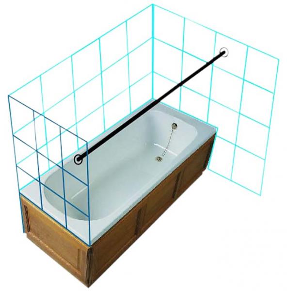 Van Der P Forh&aelig;ngstang 200cm m/2 v&aelig;gflanger - Rustfri st&aring;l