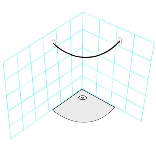 Van Der P Forh&aelig;ngstang 1/4 Cirkel Radius 98cm m/specialflanger - Rustfrit st&aring;l