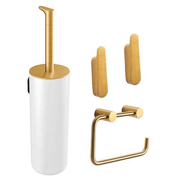 Pressalit Style pakke til badev&aelig;relset 2 - Messing/hvid