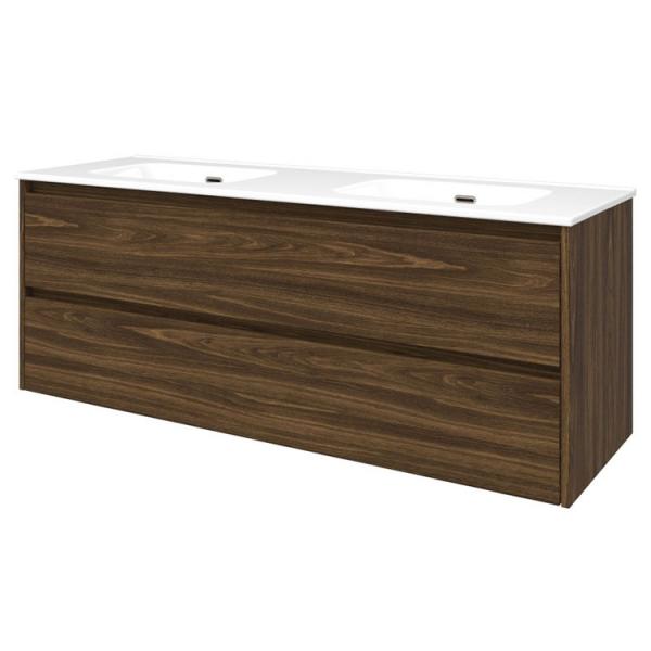 Sanibell Proline 140 møbelsæt m/2 skuffer og dobbeltvask - Uden hanehul - Cabana eg Sanibell Proline 140 møbelsæt m/2 skuffer og dobbeltvask - Uden hanehul - Cabana eg