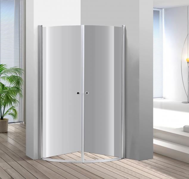 Nortiq afrundet brusehjørne 90x90 - Klar glas/krom Nortiq afrundet brusehjørne 90x90 - Klar glas/krom