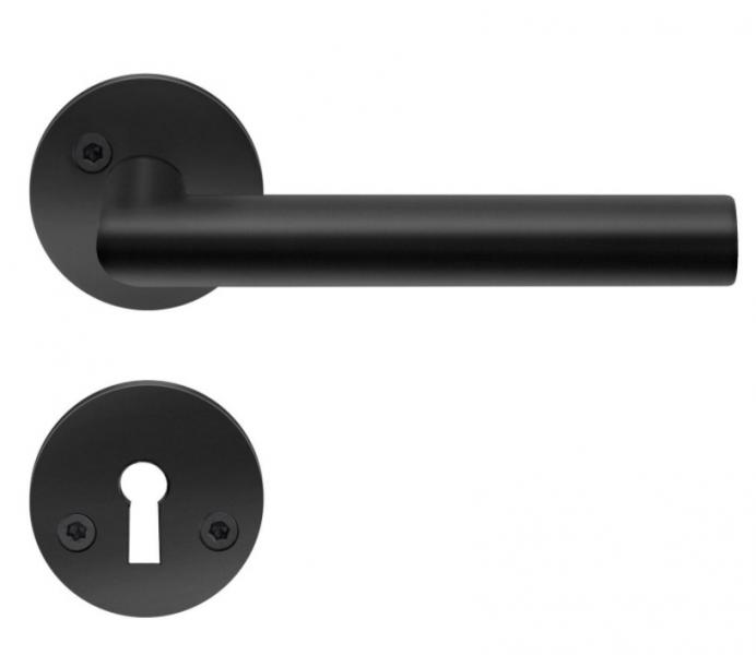 Beslagsboden indendørs dørgreb inkl nøgleskilt - Mat sort Beslagsboden indendørs dørgreb inkl nøgleskilt - Mat sort