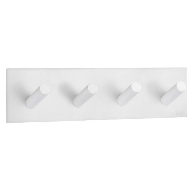 Beslagsboden firkantet selvkl&aelig;bende knager&aelig;kke - Mat hvid