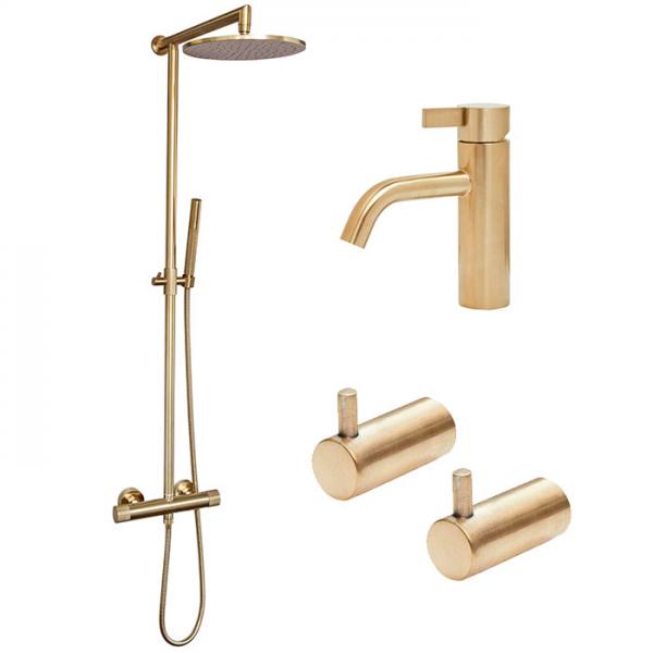 Cassøe komplet pakke til badeværelse - Børstet messing Cassøe komplet pakke til badeværelse - Børstet messing