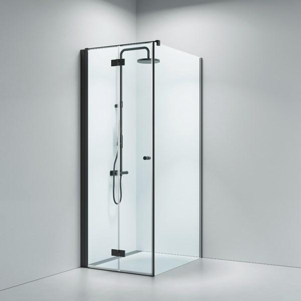 Strømberg Lucca 195 fastvæg med foldedør - Skræddersyet - Mat sort Strømberg Lucca 195 fastvæg med foldedør - Skræddersyet - Mat sort