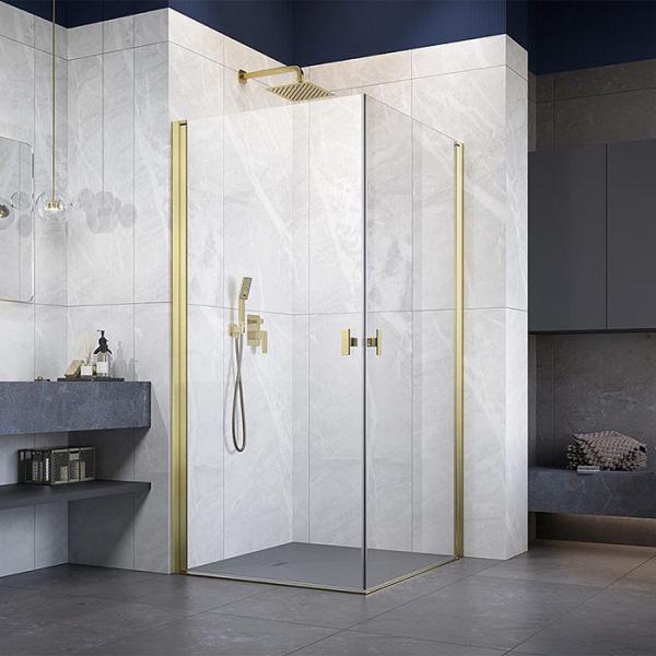 Str&oslash;mberg Noma 120 bruseniche - 90x90 cm - Klar glas/b&oslash;rstet messing