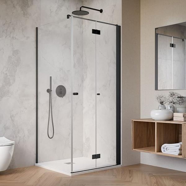 Str&oslash;mberg Noma 195 fastv&aelig;g med folded&oslash;r 800mm - H&oslash;jre - Mat sort