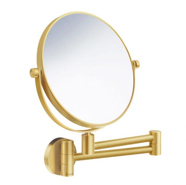 Smedbo Outline kosmetikspejl m/svingarm og 7 x forstørrelse - Børstet messing Smedbo Outline kosmetikspejl m/svingarm og 7 x forstørrelse - Børstet messing