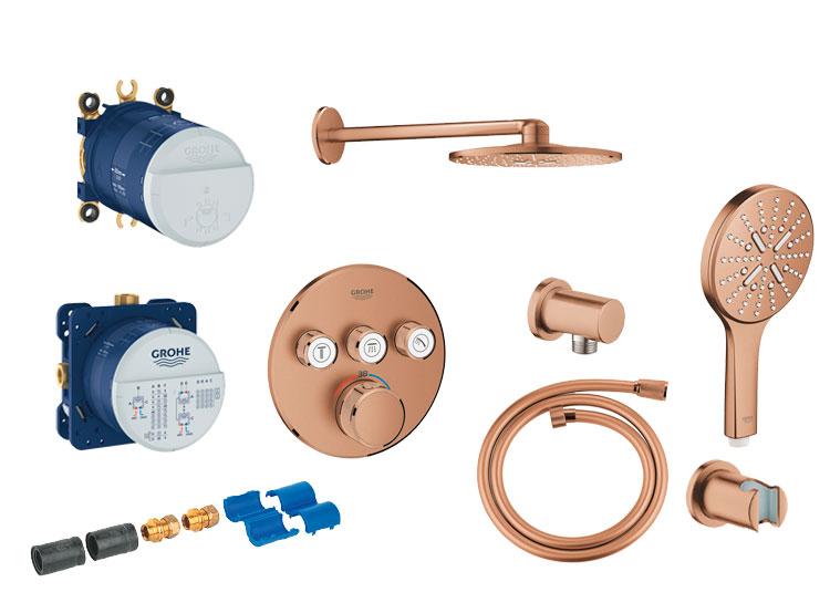 Grohe SmartControl komplet brusesystem m/SmartActive brus til indbygning - Børstet warm sunset Grohe SmartControl komplet brusesystem m/SmartActive brus til indbygning - Børstet warm sunset