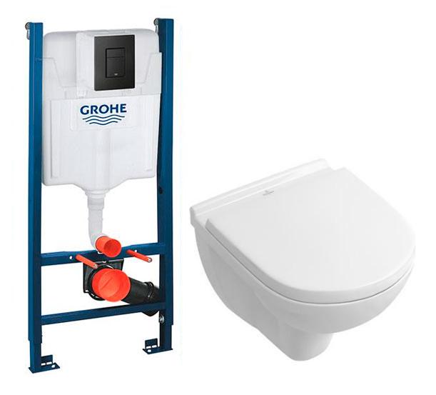 V&B O.novo Compact toiletpakke inkl. cisterne, sort betjeningsplade og sæde m/soft-close V&B O.novo Compact toiletpakke inkl. cisterne, sort betjeningsplade og sæde m/soft-close