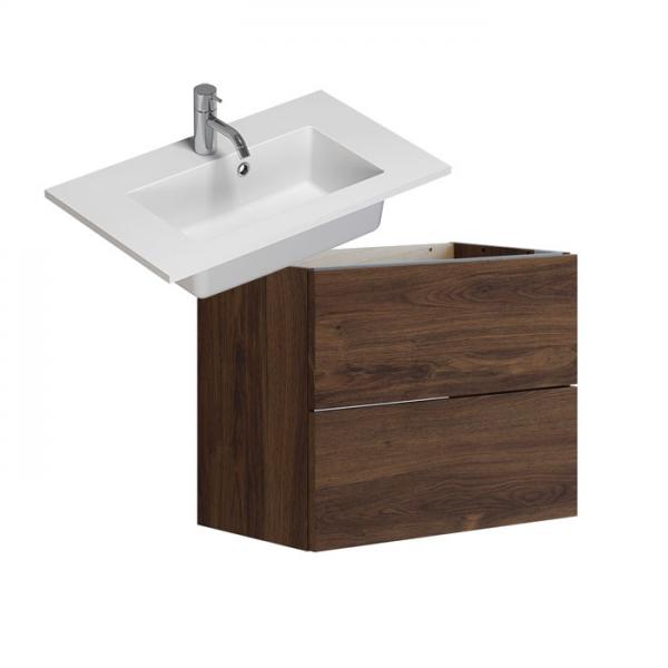 Dansani Luna Urban 60 mini m&oslash;bels&aelig;t m/Mini Minore vask og skuffer - Brun eg