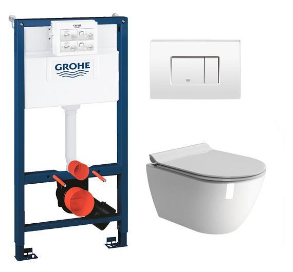 GSI Pura RIMless toiletpakke inkl. sæde m/soft-close, mellem cisterne og hvid betjening GSI Pura RIMless toiletpakke inkl. sæde m/soft-close, mellem cisterne og hvid betjening
