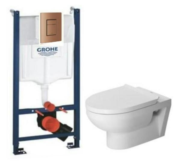 Duravit No. 1 Rimless toiletpakke inkl. sæde m/softclose, cisterne og kobber betjening Duravit No. 1 Rimless toiletpakke inkl. sæde m/softclose, cisterne og kobber betjening
