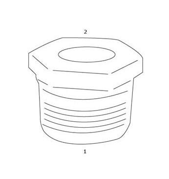 GF Galvaniseret nippelmuffe - 1/4" - 1/8"