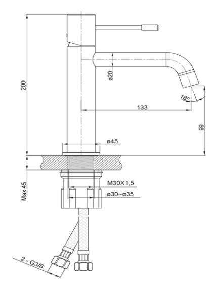 Hafa Fine h&aring;ndvaskarmatur - B&oslash;rstet messing