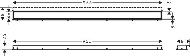 Hansgrohe RainDrain Match Kappes&aelig;t - 100 cm - Mat sort
