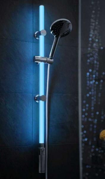 Wenko brusesæt m/12 LED farver i brusestang - Ø120 - Kan også limes Wenko brusesæt m/12 LED farver i brusestang - Ø120 - Kan også limes