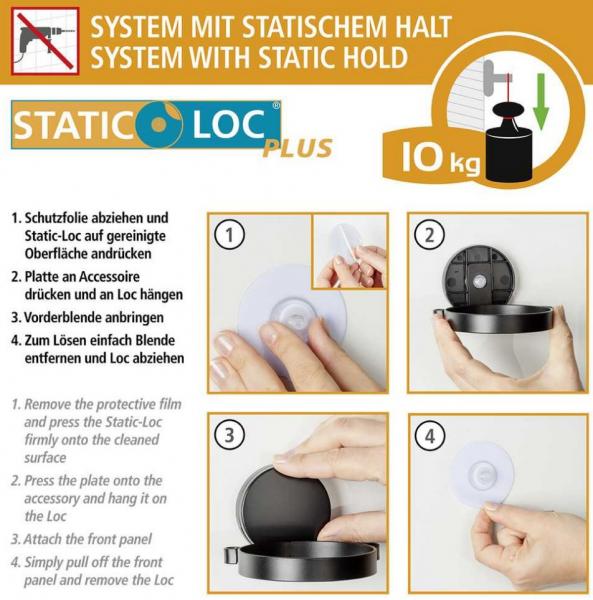 Wenko Pavia h&aring;ndkl&aelig;dekrog - 2 stk - Mat sort - Skruefri