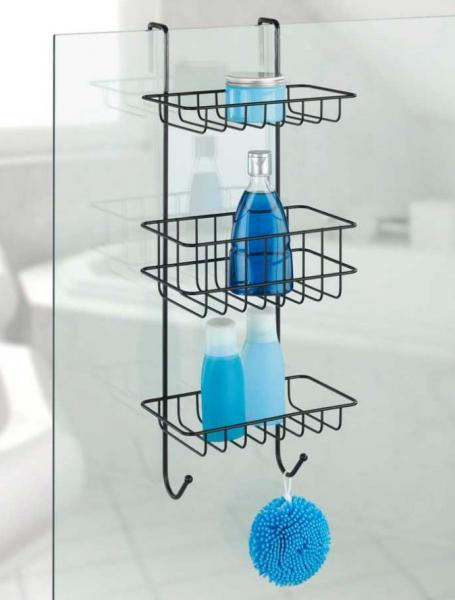 Wenko Revigo trippel brusehylde til brusev&aelig;g - Sort