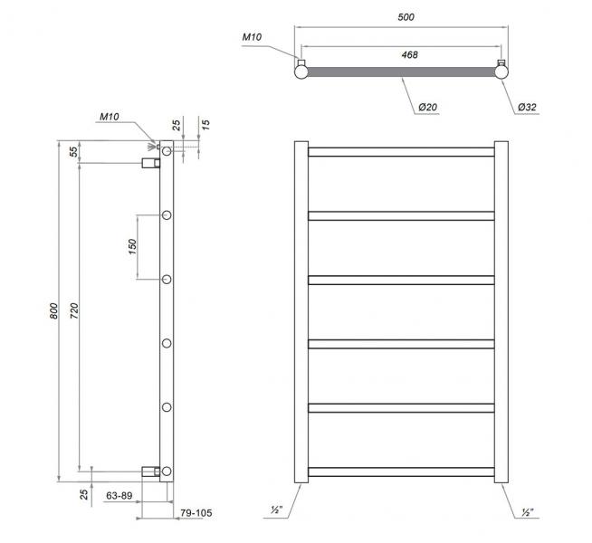 Kriss Polaris h&aring;ndkl&aelig;det&oslash;rrer - 50x80 cm - Krom