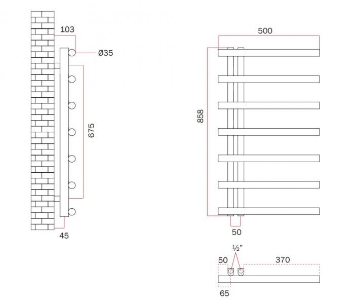 Kriss Merkur h&aring;ndkl&aelig;det&oslash;rrer - 50x86 cm - Hvid