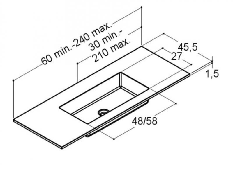Dansani Minore 220-240 m&oslash;belvask p&aring; specialm&aring;l - 1 hanehul - Hvid mat