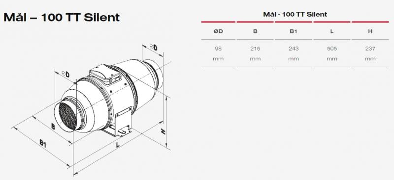 Duka EL Kanalventilator TT silent - 100 mm Duka EL Kanalventilator TT silent - 100 mm