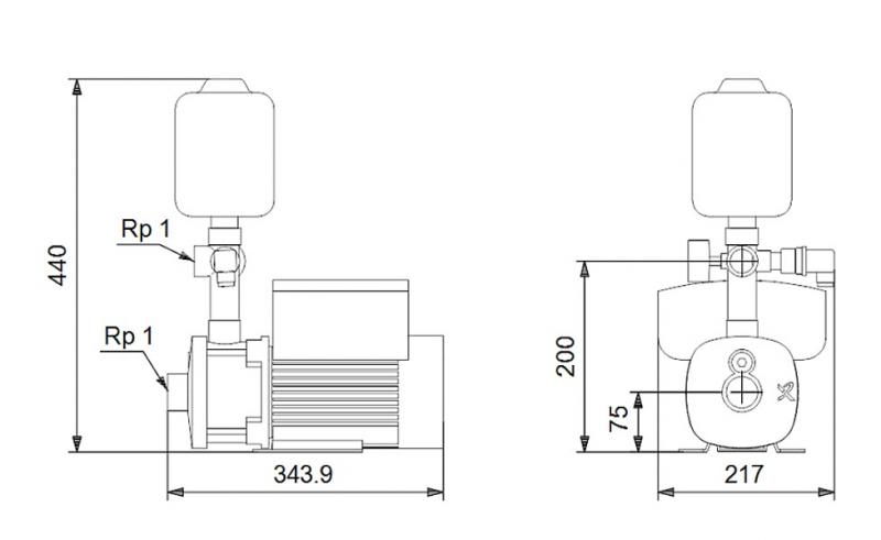 Grundfos CMBE3-62 trykforøgerpumpe 1x220-240V 50/60 Hz Grundfos CMBE3-62 trykforøgerpumpe 1x220-240V 50/60 Hz