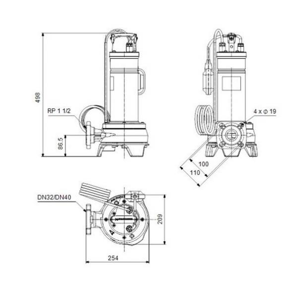 Grundfos Unilift APG afl&oslash;bspumpe 40.10.A3 uden stik