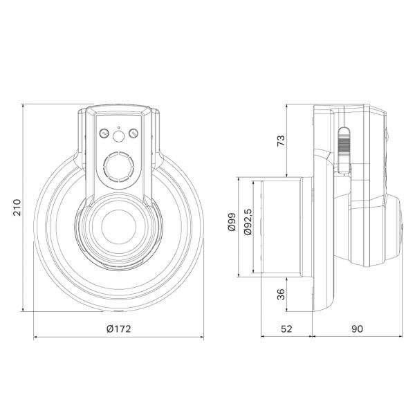 Pax Passad 31 Ventilator med fugtstyring (hygrostat) & bev&aelig;gelsessensor &Oslash;100 mm, Hvid