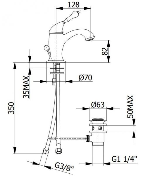 Cass&oslash;e Classic h&aring;ndvaskarmatur - Krom