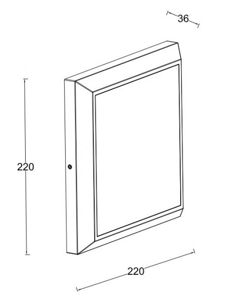 Lutec Architectural Helena udend&oslash;rslampe til loft og v&aelig;g - 22 x 22 cm