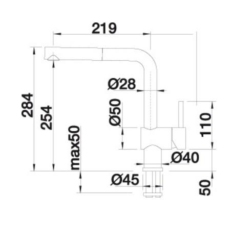 Blanco Linus-S k&oslash;kkenvandhane m/udtr&aelig;k - Kaffe