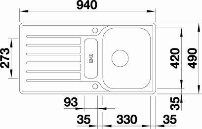 Blanco Lantos 5 S-IF k&oslash;kkenvask - Rustfrit st&aring;l
