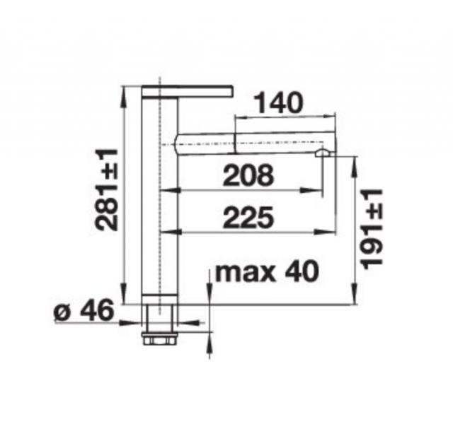 Blanco Linee-S k&oslash;kkenarmatur - Antracit/krom