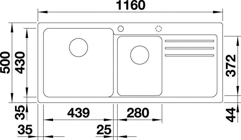 Blanco Naya 8 S k&oslash;kkenvask - Antracit - Venstre