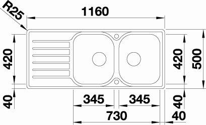 Blanco Lantos 8S-IF Compact k&oslash;kkenvask - Rustfrit st&aring;l
