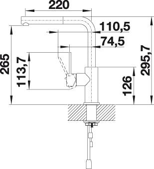 Blanco Lanora-S k&oslash;kkenarmatur m/udtr&aelig;k - Rustfrit st&aring;l