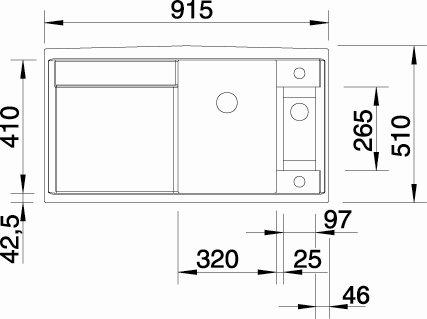 Blanco Axia III 5 S k&oslash;kkenvask - Kaffe