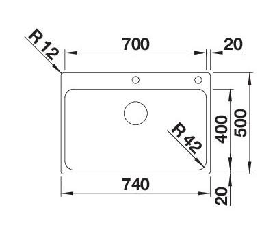 Blanco Solis 700-IF/A MXI k&oslash;kkenvask - Rustfrit st&aring;l