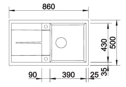 Blanco Metra 5 S k&oslash;kkenvask - Vulkangr&aring;