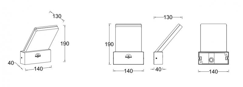 Lutec Architectural Pano udend&oslash;rslampe til v&aelig;g
