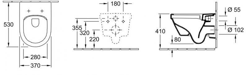 V&B Omnia Architectura væghængt toilet m/direct flush og soft-close toiletsæde V&B Omnia Architectura væghængt toilet m/direct flush og soft-close toiletsæde