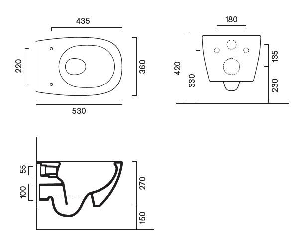 Catalano Alvea 53 v&aelig;gh&aelig;ngt toilet m/Silentech og CataGlaze+