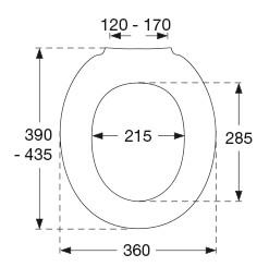 Pressalit toilets&aelig;de 1000 m/l&aring;g - Hvid