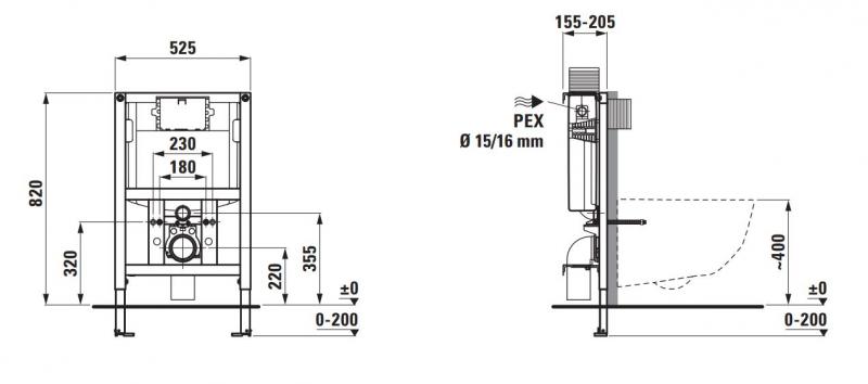 Laufen LIS indbygningscisterne 82 cm Laufen LIS indbygningscisterne 82 cm