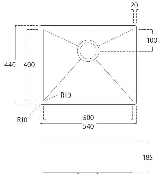 Lavabo Kubus 500 Soft køkkenvask m/køkkenarmatur - Dark bronze Lavabo Kubus 500 Soft køkkenvask m/køkkenarmatur - Dark bronze