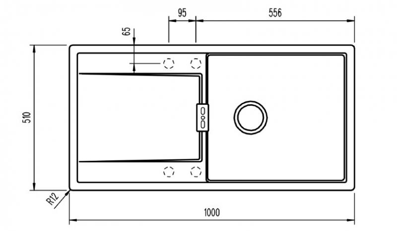 Intra Mono D-100L Cristadur k&oslash;kkenvask - Magma (sort)