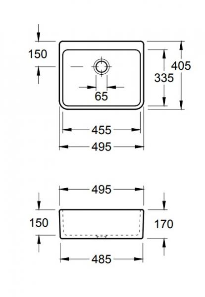 V&B 6321 Omnia Pro reng&oslash;ringsvask - Hvid alpin